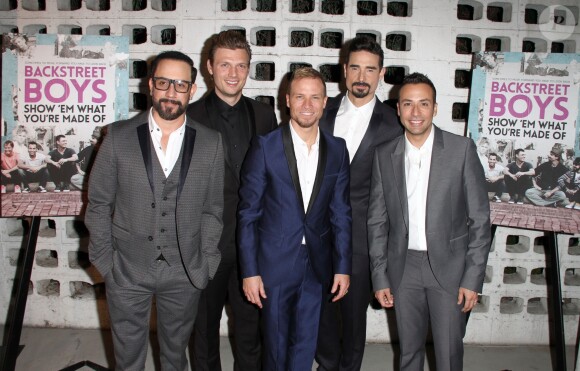 AJ McLean, Kevin Richardson, Brian Littrell, Nick Carter, Howie Dorough à la première de "Backstreet Boys: Show Em What You're Made Of" à Hollywood, le 29 janvier 2015.