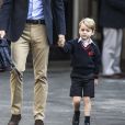 Le prince George de Cambridge lors de son premier jour à l'école à Londres le 7 septembre 2017.