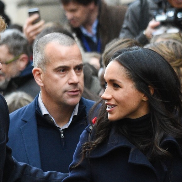 Le prince Harry et Meghan Markle arrivent au centre d'art contemporain de Nottingham  pour la journée mondiale de la lutte contre le sida du Terrence Higgins Trust, le 1er decembre 2017. Leur premier engagement officiel en couple après l'annonce de leurs fiançailles.