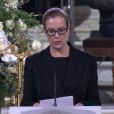 Carole Bouquet aux obsèques de Johnny Hallyday à Paris. Le 9 décembre 2017.