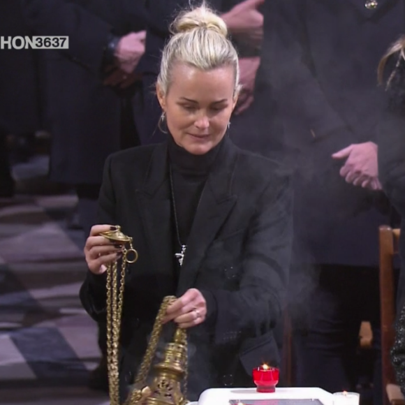 Laeticia Hallyday aux obsèques de Johnny Hallyday à Paris. Le 9 décembre 2017.
