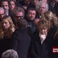 Emmanuel Macron, Nathalie Baye aux obsèques de Johnny Hallyday à Paris. Le 9 décembre 2017.