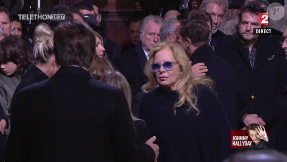 Sylvie Vartan aux obsèques de Johnny Hallyday à Paris. Le 9 décembre 2017.