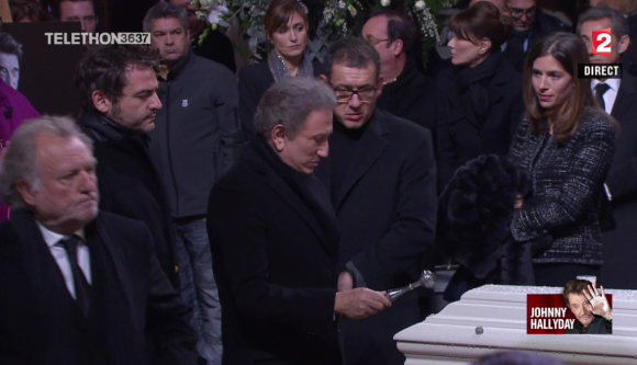 Michel Drucker aux obsèques de Johnny Hallyday à Paris. Le 9 décembre 2017.