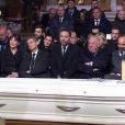 Julie Gayet, François Hollande, Carla Bruni, Nicolas Sarkozy et plus à droite Brigitte Macron - Obsèques de Johnny Hallyday en l'église de la Madeleine, à Paris le 9 décembre 2017.