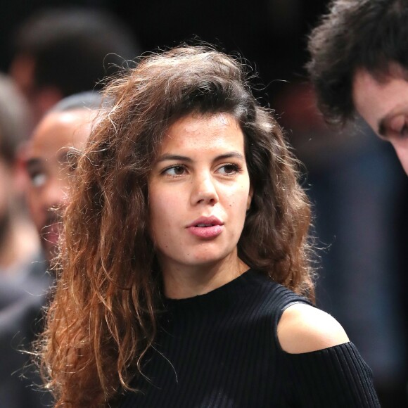 Noura El Shwekh, la compagne de Jo-Wilfried Tsonga, enceinte, regarde son compagnon se qualifier pour les 8èmes de finale au BNP Masters 2016 à l'AccorHotels Arena à Paris le 2 novembre 2016. © Cyril Moreau / Veeren / Bestimage