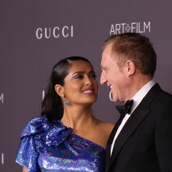 Salma Hayek et son mari François-Henri Pinault à la soirée LACMA Art au musée LACMA à Los Angeles, le 4 novembre 2017