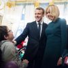 Le président Emmanuel Macron et sa femme Brigitte lors de l'arbre de Noël de l'Elysée à Paris le 13 décembre 2017. © Eliot Blondet / Pool / Bestimage