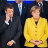 Le président Emmanuel Macron et la chancelière d'Allemagne Angela Merkel lors de la photo de famille des chefs d'état et de gouvernement de l'Union Européenne à Bruxelles le 14 décembre 2017.