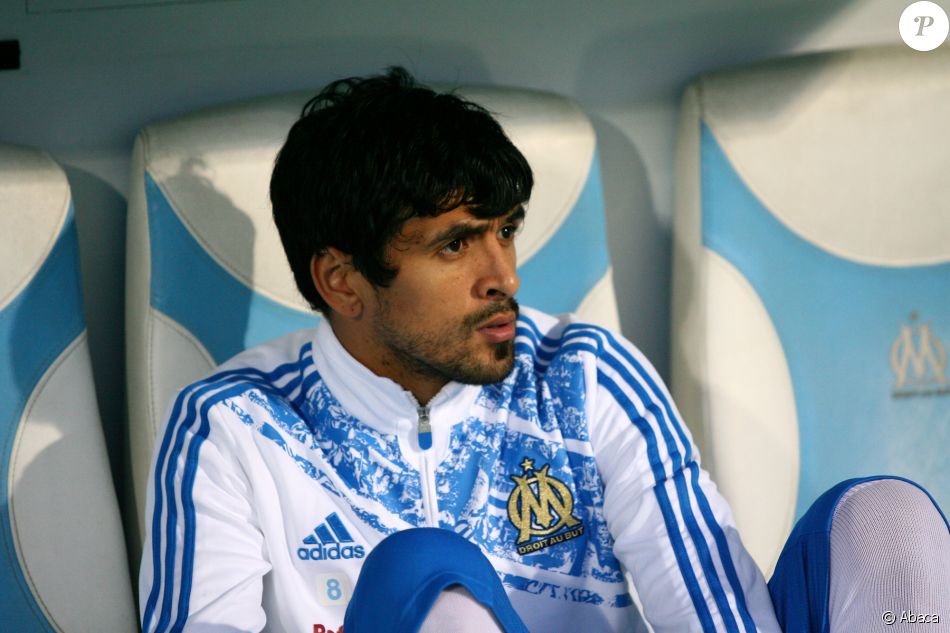  Lucho Gonzalez à l&#039;OM, le 6 novembre 2011 au Vélodrome de Marseille lors de la réception de Nice. 