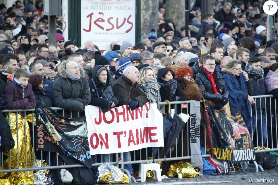 Obsèques de Johnny Hallyday en l'église La Madeleine à Paris, le 9