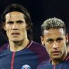 Neymar Jr. et Edinson Cavani lors du match de Ligue 1 "PSG - OL (2-0)" au Parc des Princes à Paris, le 17 septembre 2017. © Cyril Moreau/Bestimage