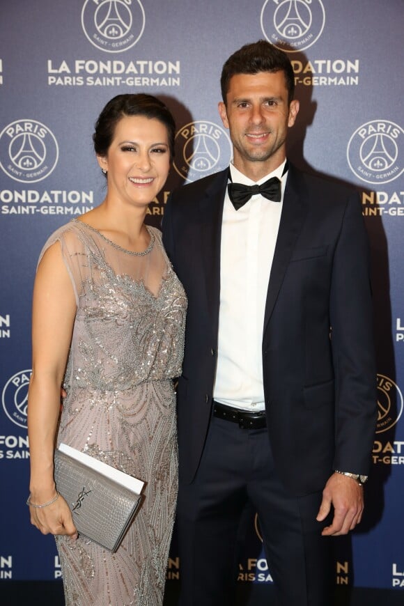 Exclusif - Thiago Motta et sa femme Francisca - Dîner de gala au profit de la Fondation PSG au Parc des Princes à Paris le 16 mai 2017. © Rachid Bellak/Bestimage E