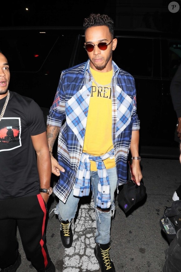 Lewis Hamilton - People arrive à la soirée de Drake à Los Angeles, le 23 octobre 2017.