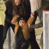 Kim Kardashian et ses enfants North et Saint sont allées faire du patin à glace à Malibu le 23 decembre 2017.