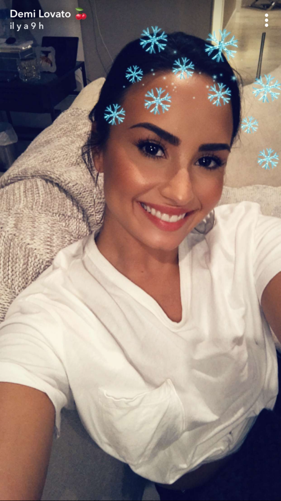 Demi Lovato sur une photo publiée sur Snapchat le 27 décembre 2017