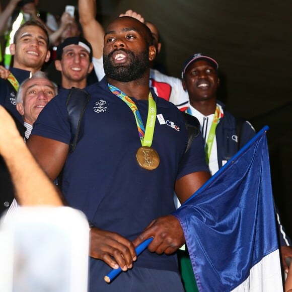 Teddy Riner - Arrivées des athlètes des jeux olympiques de Rio 2016 à l'aéroport de Roissy. Le 23 août 2016