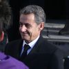 Nicolas Sarkozy - Sorties des obsèques d'Andrée Sarkozy, dite Dadue née Andrée Mallah, en l'église Saint-Jean-Baptiste à Neuilly-Sur-Seine. Le 18 décembre 2017.