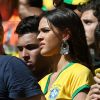 Bruna Marquezine, petite amie de Neymar, footballeur international brésilien, assiste au match Brésil contre Chili à Belo Horizonte city, le 28 juin 2014.