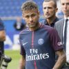 Neymar Jr en conférence de presse au Parc des Princes pour son entrée au club de football PSG (Paris Saint-Germain). Le 4 août 2017 © Pierre Perusseau / Bestimage