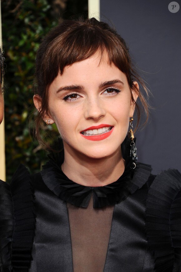 Emma Watson lors des Golden Globes Awards à Los Angeles, le 7 janvier 2018.