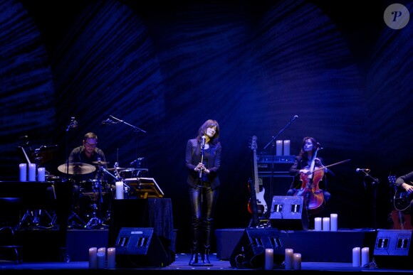 Carla Bruni en concert au Teatro Nuevo Apolo de Madrid le 10 janvier 2018.