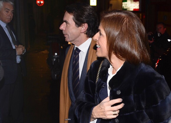 José Maria Aznar et sa femme Ana Botella au concert de Carla Bruni à Madrid le 10 janvier 2018.