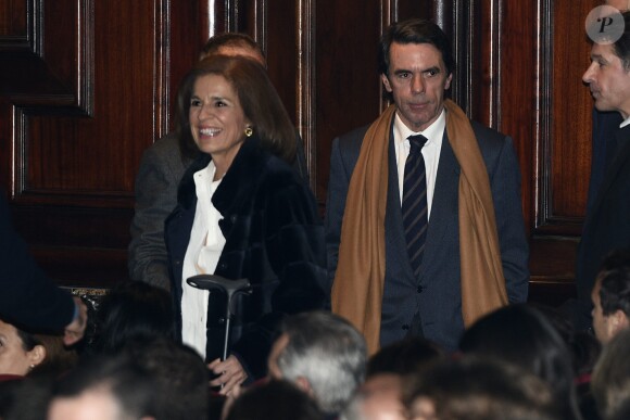 José Maria Aznar et sa femme Ana Botella au concert de Carla Bruni à Madrid le 10 janvier 2018.