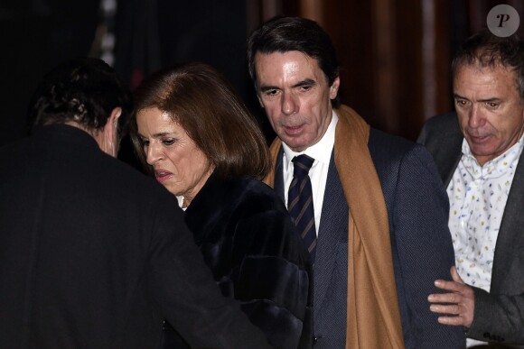 José Maria Aznar et sa femme Ana Botella au concert de Carla Bruni à Madrid le 10 janvier 2018.