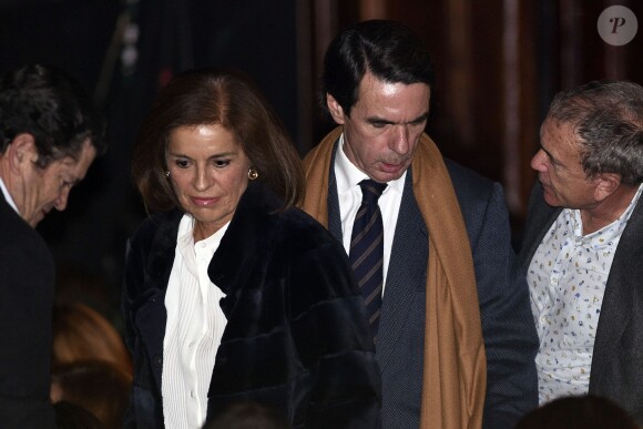 José Maria Aznar et sa femme Ana Botella au concert de Carla Bruni à Madrid le 10 janvier 2018.