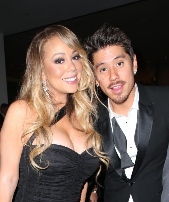 Mariah Carey et son compagnon Bryan Tanaka - People à la sortie de la soirée des 75ème Golden Globe Awards au Beverly Hilton à Beverly Hills. Le 7 janvier 2018.