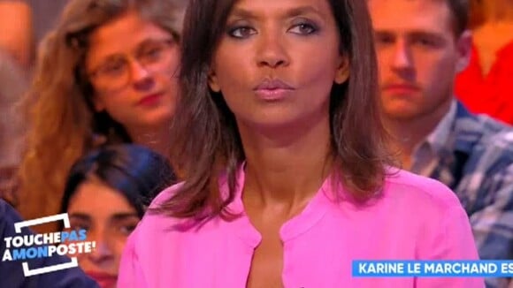 Karine Le Marchand raconte avoir été "tripotée" par certains agriculteurs de "L'amour est dans le pré" (M6), lundi 15 janvier 2018 sur le plateau de "Touche pas à mon poste" (C8).