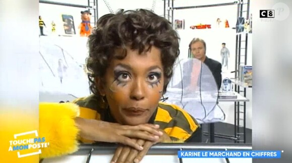 Karine Le Marchand déguisée en abeille lors de ses débuts à la télévision, "Touche pas à mon poste" (C8) lundi 15 janvier 2018.