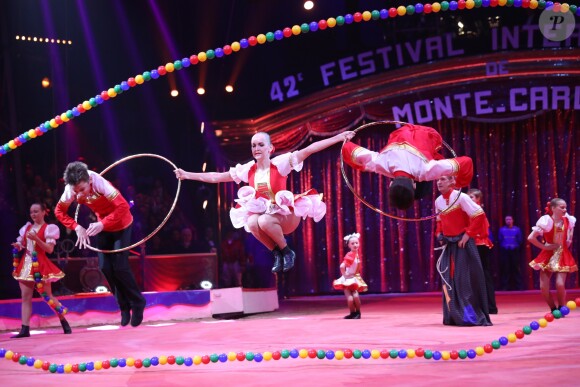 Troupe de Nizhny Tagil - 2ème jour - 42ème Festival International du Cirque de Monte-Carlo, le 19 janvier 2018. © Jean-Charles Vinaj/Pool Monaco/Bestimage