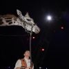 Jozsef Richter et sa girafe devant la princesse Stéphanie - 2ème jour - 42ème Festival International du Cirque de Monte-Carlo, le 19 janvier 2018. © Claudia Albuquerque/Bestimage