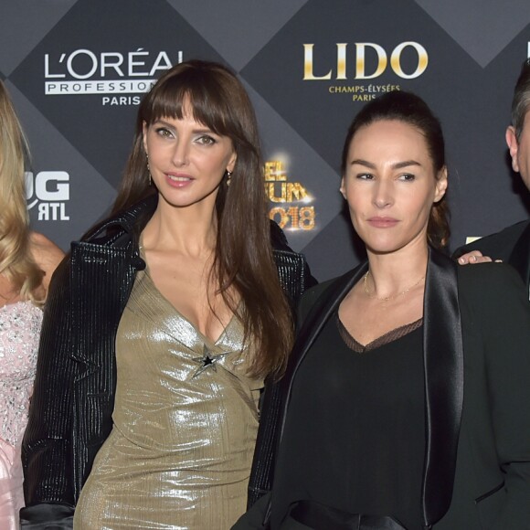 Frédérique Bel et Vanessa Demouy, Jeremy Urbain et sa compagne Laura Messia - Photocall de 14ème édition de la finale du concours Top Model Belgium au Lido à Paris le 21 janvier 2018. © Giancarlo Gorassini/Bestimage