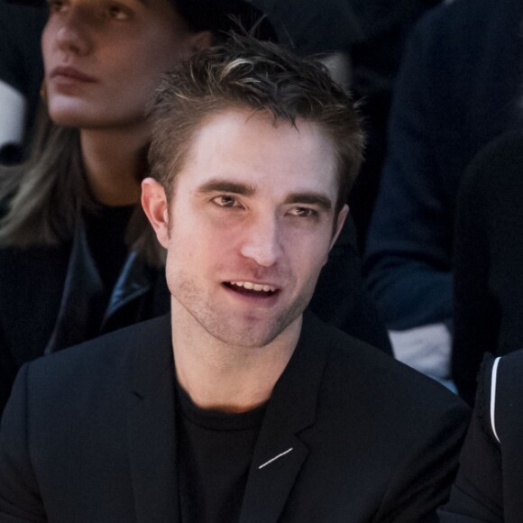 Maria Grazia Chiuri, Robert Pattinson et Karl Lagerfeld au défilé de mode Dior Homme automne-hiver 2018-2019 au Grand Palais à Paris, le 20 janvier 2018. © Olivier Borde/Bestimage