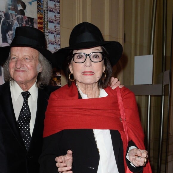 André Chapelle et sa femme Nana Mouskouri - Hommage rendu à l'acteur, réalisateur, scénariste et écrivain français Jean-Claude Brialy à l'occasion du 10ème anniversaire de sa mort au CNC (Centre National du Cinéma et de l'Image Animée) à Paris, France, le 20 novembre 2017.