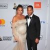 Chrissy Teigen enceinte et son mari John Legend - Gala pré-Grammy Awards "Salute to Industry Icons" de la Clive Davis Foundation et la Recording Academy à New York, le 27 janvier 2018.