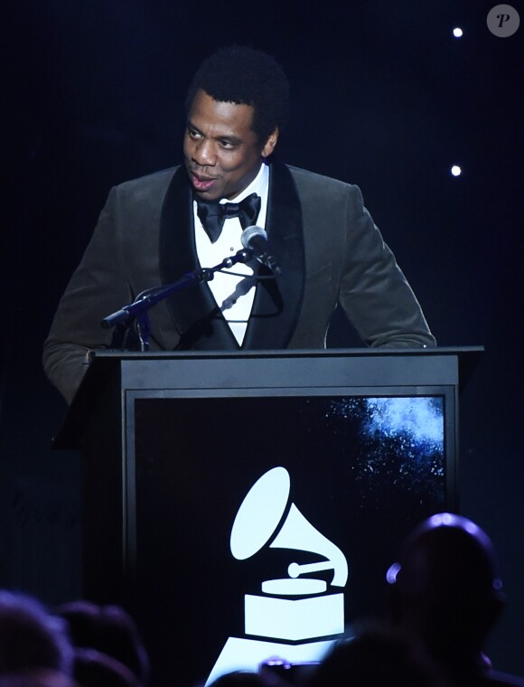JAY-Z, lauréat du President's Merit Award - Gala pré-Grammy Awards "Salute to Industry Icons" de la Clive Davis Foundation et la Recording Academy à New York, le 27 janvier 2018.
