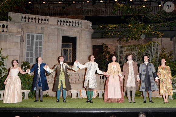 Exclusif - Clotilde Hesme, Nicolas Maury, Alain Pralon, Cyrille Thouvenin, Laure Calamy, Vincent Dedienne - Première de la pièce de théâtre "Le Jeu de l'amour et du hasard" au théâtre de la Porte Saint-Martin à Paris, le 16 janvier 2018. © Coadic Guirec/Bestimage