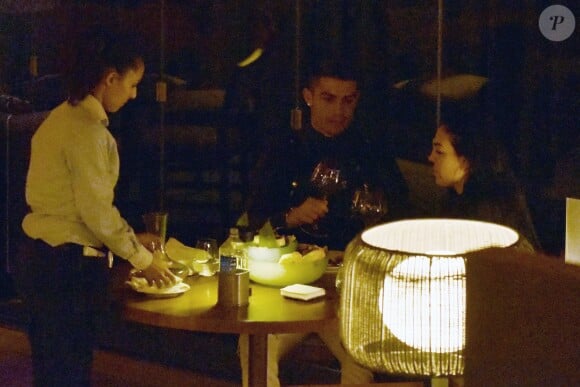 Cristiano Ronaldo fête l'anniversaire de sa compagne Georgina Rodriguez à Marbella. Le 28 janvier 2018.