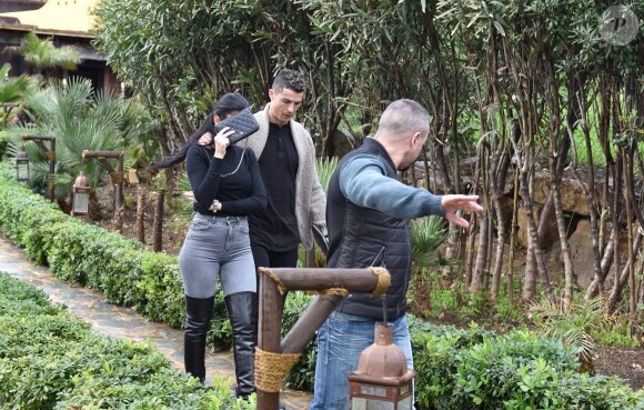 Cristiano Ronaldo fête l'anniversaire de sa compagne Georgina Rodriguez à Marbella. Le 28 janvier 2018.