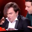 Frédéric Longbois dans "The Voice 7" sur TF1, le 3 février 2018. Ici avec Mika.