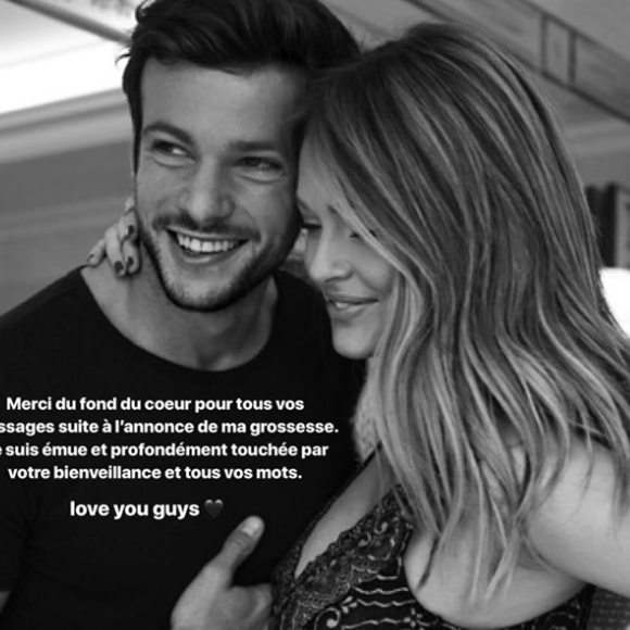 Caroline Receveur, enceinte, remercie ses fans et prend soin de son corps. Le 3 février 2018.