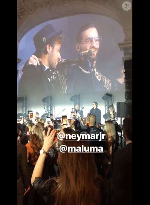 Le chanteur Maluma à l'anniversaire de Neymar à Paris, le 7 février 2018.