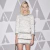 Margot Robbie, habillée d'une robe Chanel (collection Métiers d'Art Paris-Hambourg), assiste au déjeuner des nommés aux 90e Oscars à l'hôtel Beverly Hilton. Beverly Hills, le 5 février 2018.