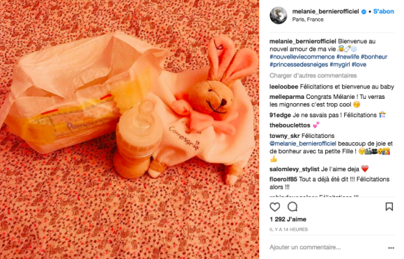 Capture du compte Instagram de Mélanie Bernier, jeune maman !