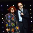 Andréa Ferréol, Jean-Pierre Darroussin, prix d'interprétation masculine pour le téléfilm "La Loi de Julien" - Soirée de remise des prix des Lauriers de la Radio et de la Télévision au Palace à Paris. Le 12 février 2018 © Giancarlo Gorassini / Bestimage