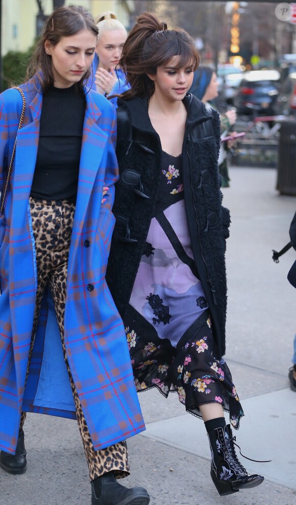 Selena Gomez a assisté au défilé Coach (collection automne-hiver 2018-2019) à New York, le 13 février 2018.